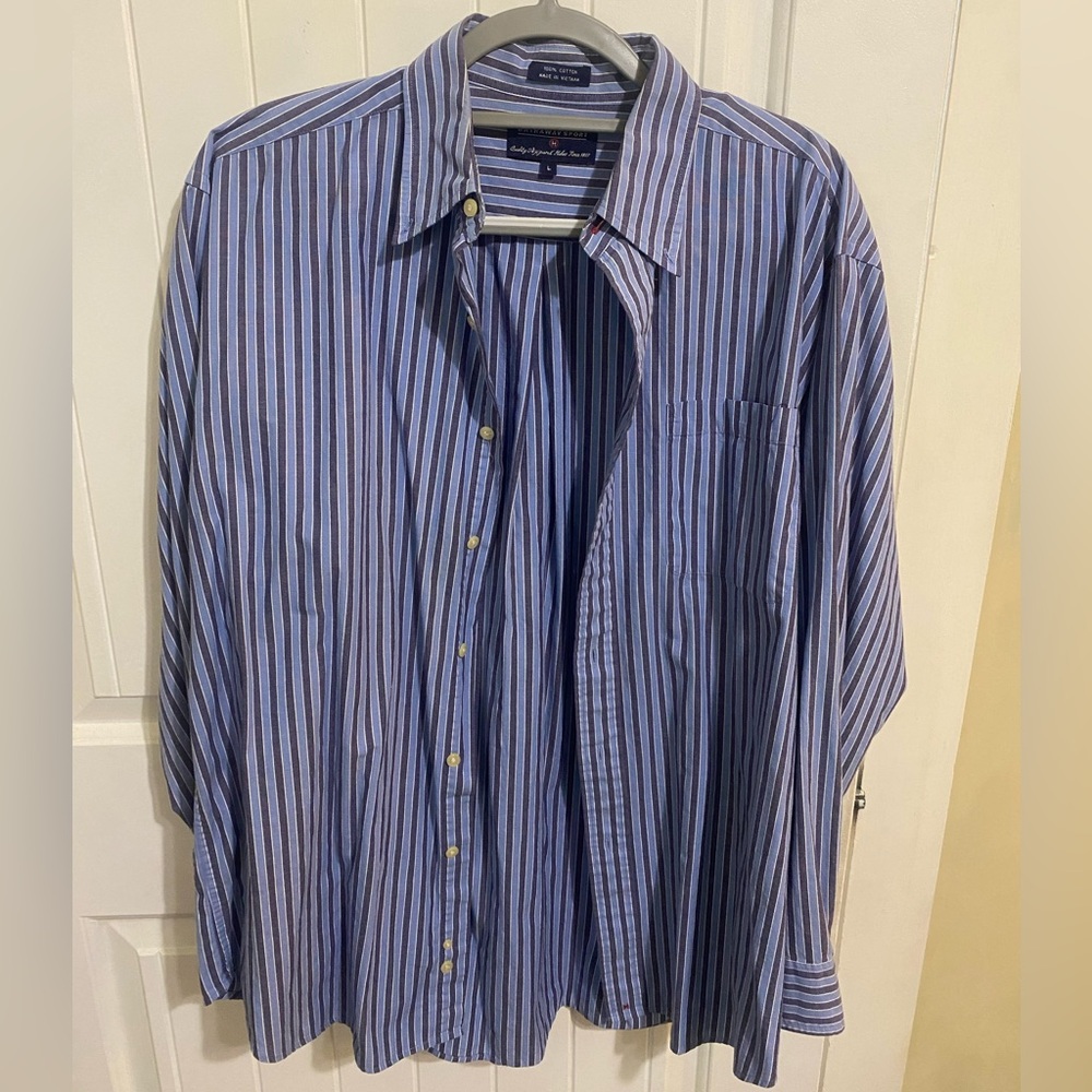Large Blue Hathaway Sports Button Up